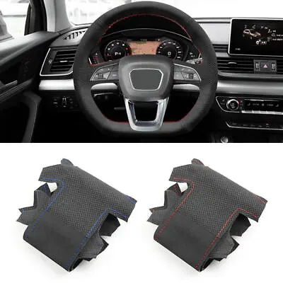 Suede Leather Steering Wheel Cover For Audi Q3 (F3) 2018-2019 RS Q3 (F3) 19-2022 • $36.29