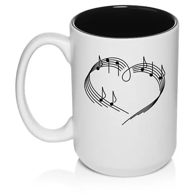 Ceramic Coffee Mug Cup Heart Love Music Notes • $17.99