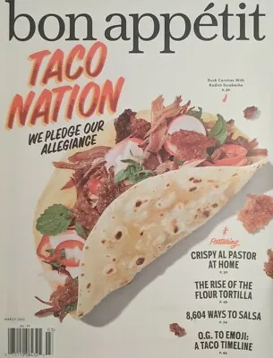 $10.75 • Buy Bon Appetit Magazine Mar 2020 Taco Nation Flour Tortilla Salsa Richmond VA