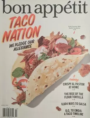 $10.75 • Buy Bon Appetit Magazine Mar 2020 Taco Nation Flour Tortilla Salsa Richmond VA
