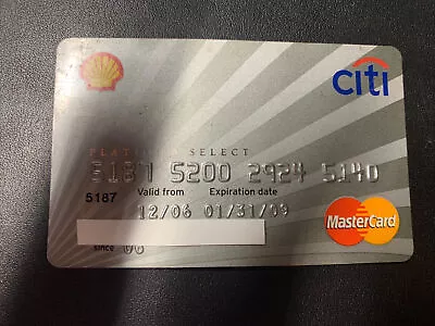 Citi Bank Shell Oil Platinum Select MasterCard Credit Card Expired 01/09 • $4