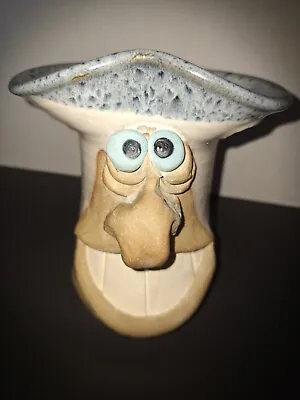 Ugly Face Big Smile Mahon Pottery Stoneware Toothbrush Holder Vase Vintage  • $15.99