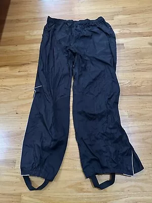 Harley Davidson Pants Mens XL Black Windbreaker Nylon Rain Suit Riding Pants • $22.95