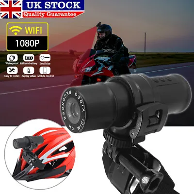 1080P HD Motorcycle WIFI Sports Camera Dashcam Bike Helmet Action DVR Video Cam • £26.99