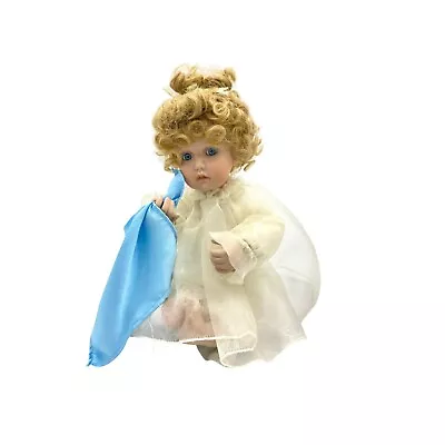Doll 1991 Cindy M. McClure 9” Porcelain Crying Curly Blonde Vintage • $24.98