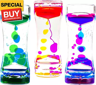 3 Pack Calming Liquid Motion Bubbler Hourglass Type Bubbler Timer Sensory Toys  • $15.99