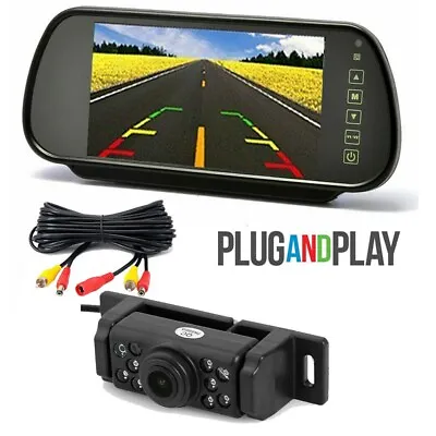 Car Rear View Kit 7  TFT LCD Mirror Monitor + IR Night Vision Reversing Camera • $59.99