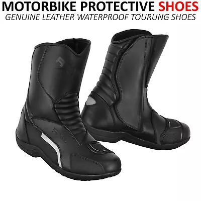 Leather Motorcycle & Motorsports Boots Waterproof CE Armoured Motorcycle Shoes • $58.43