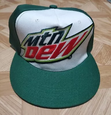 Mountain Dew Snapback Cap Flat Bill OSFM 100% Polyester PepsiCo Brand New • $14.99