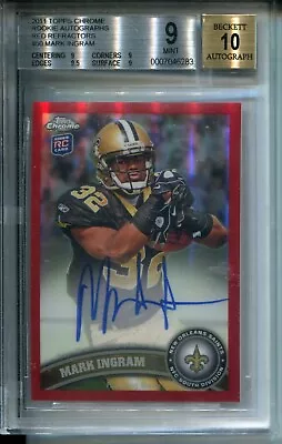 Mark Ingram 2011 Topps Chrome RED REFRACTOR #2/5 AUTO Autograph BGS 9 • $350