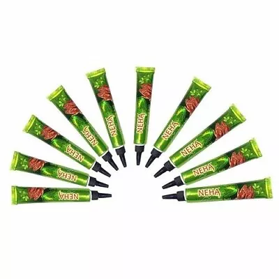 Neha Herbal Instant Dark Red Henna Mehendi Tattoo Paste Tubes (10pieces In Each  • $16.55