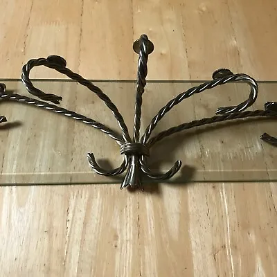 Beautiful Vintage Metal Gold Rope / Glass Wall Hanging Shelf MCM 18” By 5” - HN • $25