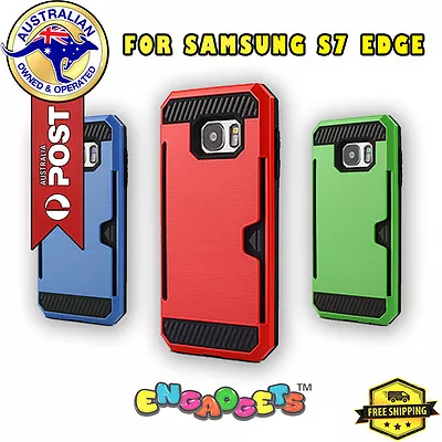 Samsung Galaxy S7 Edge TPU Holder Tough Hard Case Shockproof Card Cover New • $8.95