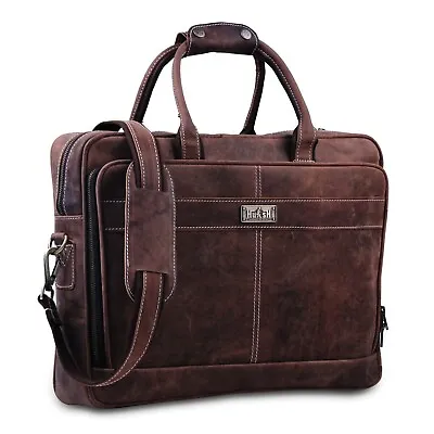 Leather Laptop Bag For Men Leather Messenger Bag 18  Genuine Leather Briefcase • $115.99