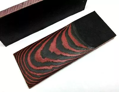 Pair Of Black & Red Canvas Micarta Scales Handle Making Blanks Crafts 13x5cm • $8.08