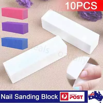 10Pcs Nail Sanding Block Art Buffer Block Files Grit Manicure Buffing Sanding OZ • $8.75