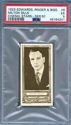 1923 E Ringer & B Cinema Stars #6 MILTON SILLS Actor CHICAGO Illinois PSA 5 • $30