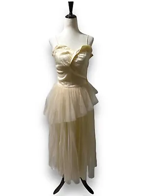 1940s Cream Tulle Gown • $80