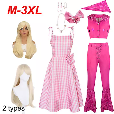 Barbie Margot Robbie Cosplay Costume Women Barbie Pink Outfits Party Christmas • $35.99