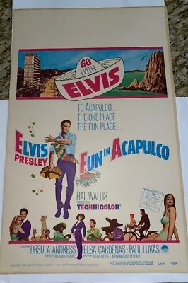 Elvis Presley Rare Version  Fun In Acapulco  Original Movie Poster 1963 • $375