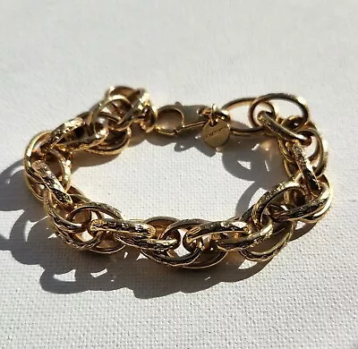 Original Dolce Vita 18k Gold Plated Round Chunky Chain Style Bracelet Italy 7.5” • $5.50