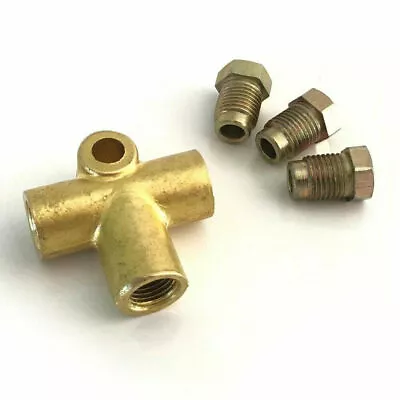 £4.89 • Buy 3 Way Brake T Piece Tee With 3 Male Nuts Short Union Metric M10 3/16  Pipe 10mm
