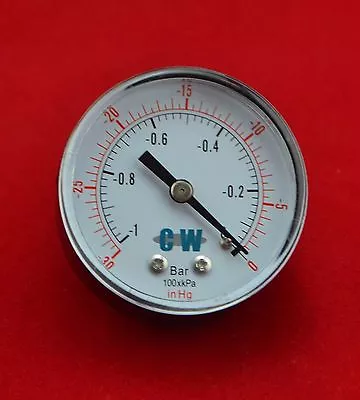 $5 • Buy 2 50mm Back Connect Vacuum Pressure Gauge Back Mount Manometer PT Or NPT 1/4 
