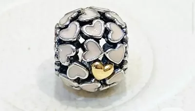 Pandora Abundance Lots Of Love Gold Heart Silver Openwork Charm • $20