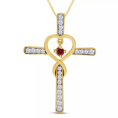 Cross Pendant Necklace Simulated Gemstone &  Solid 925 Sterling Silver Mens • $178.60