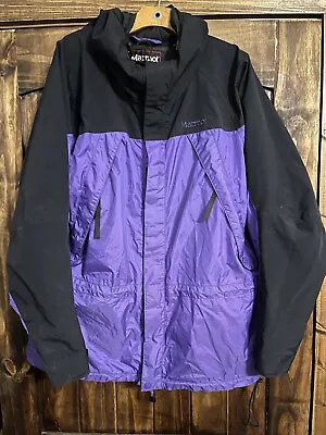 Rare Vtg Marmot Gore-Tex Lined Ski Parka Jacket Purple Black Men’s Size Large • $40