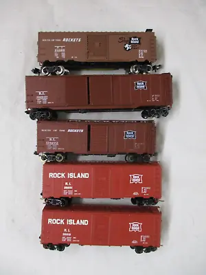 Lot Of 5 Rock Island Box Cars N Scale - 2 With Micro Trains Trucks/Couplers • $55