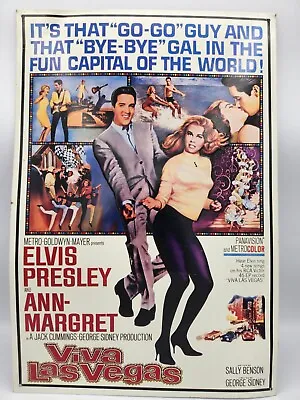 “Viva Las Vegas” Metal Movie Poster -17 3/8” X 11 ¼” -Elvis Presley/Ann-Margret • $10