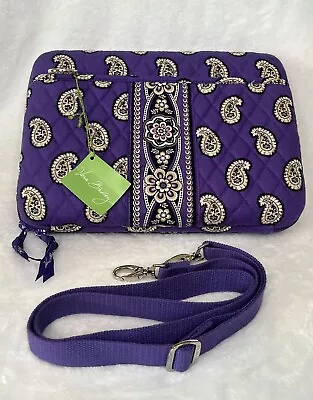 Vera Bradley Mini Laptop Tablet Hard Case Simply Violet Paisley Zip Bag New NWT • $29.95