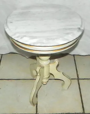 Mahogany Cream Finish Marble Top Plant Stand   (RP-PS186) • $249
