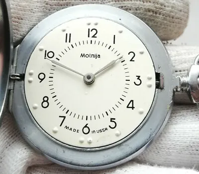Molnija  Braile  For Blind People Old  Mechanical Pocket Watch Ussr 18jewels • $55