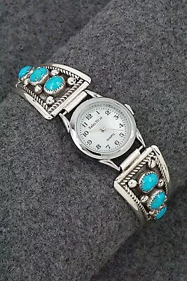 Turquoise & Sterling Silver Watch Bracelet - Paul Largo • £175.78