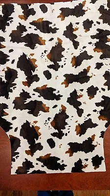 Velboa Cow Print Fabric Remnant One Piece Brown Black White • $13