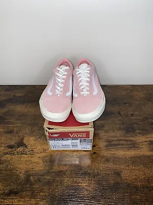 Vans Old Skool Suede Leather UK 4 Retro Blossom Pink White • £18.99