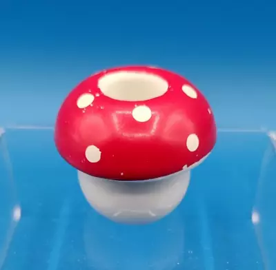 Miniature Vintage Porcelain Mushroom Red White Polka Dot Figurine Candle Holder • $6.30