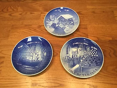 3 B&G Denmark Collectable Christmas Plates - 1967 - 1968 -1976 ~ Excellent • $29.95