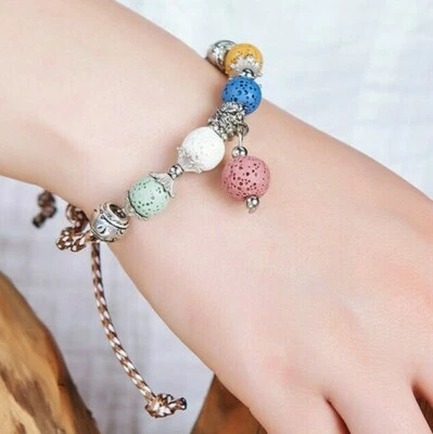 $13.25 • Buy Aromatherapy Diffuser Essential Oil Lava Bracelet - Slide Bracelet