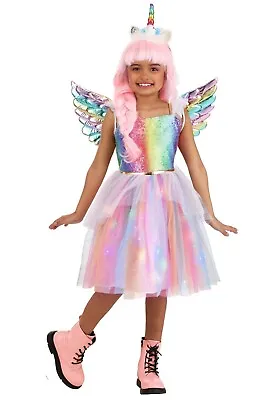 Kids Children Girls Princess Unicorn Fairytale Fancy Dress Halloween Costume • £17.99