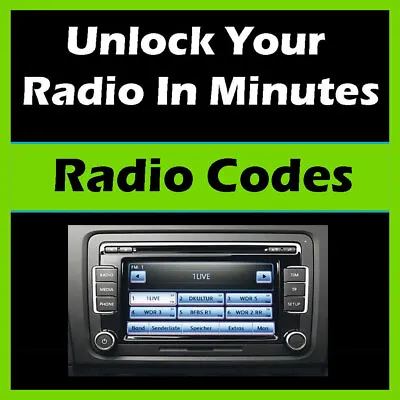 Unlock Vw Radio Codes Anti-theft Stereo Pincode Rcd 510 Rns315 12 Fast Service • $5.99