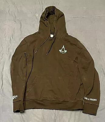 $35 • Buy Rare Import Assassins Creed Valhalla Reebok Hoodie Mens Medium Black Sweatshirt