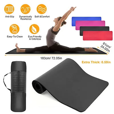 Non-Slip Yoga Mat Exercise Fitness Pilates Camping Gym Meditation EVA Soft Pad • $30.10