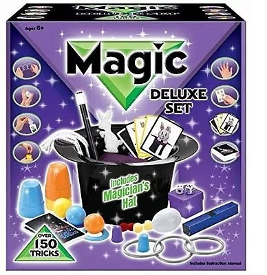 150 Tricks Magic Show Set Kids Creative Boys Girls Magician Top Hat Fun Kit Pack • $17.54