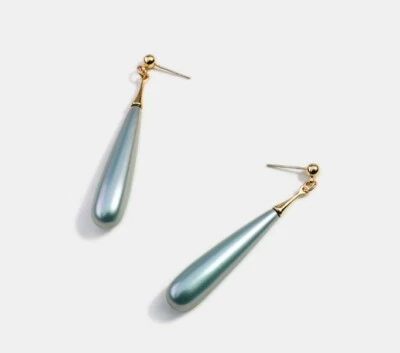 $7.95 • Buy 925 Sterling Silver Baroque Geometric Teardrop Pearl Dangle Earrings Bridal PE28