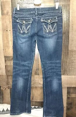 WRANGLER Flap Pockets Low Rise Boot Cut Cowgirl Riding Western Jeans Size 7/32 • $10