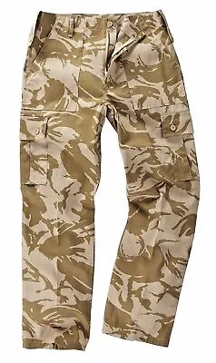 British Army Mens Desert Trousers Military Issue Camo Combat Tropical Work Pants • £11.99