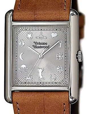 Vivienne Westwood Watch Icon Silver Leather Japan Men's VW10D8-29 New In Box • $280